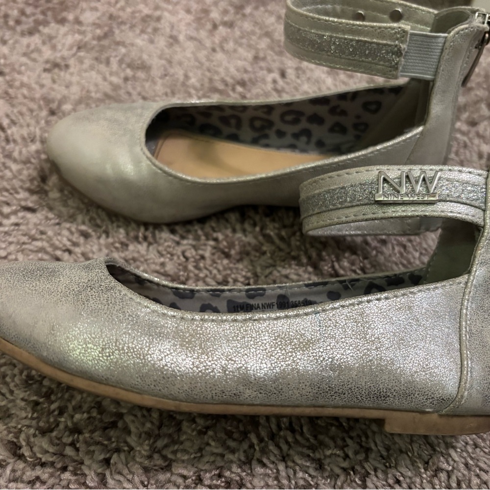 Nine West Silver Kids Dress Shoes